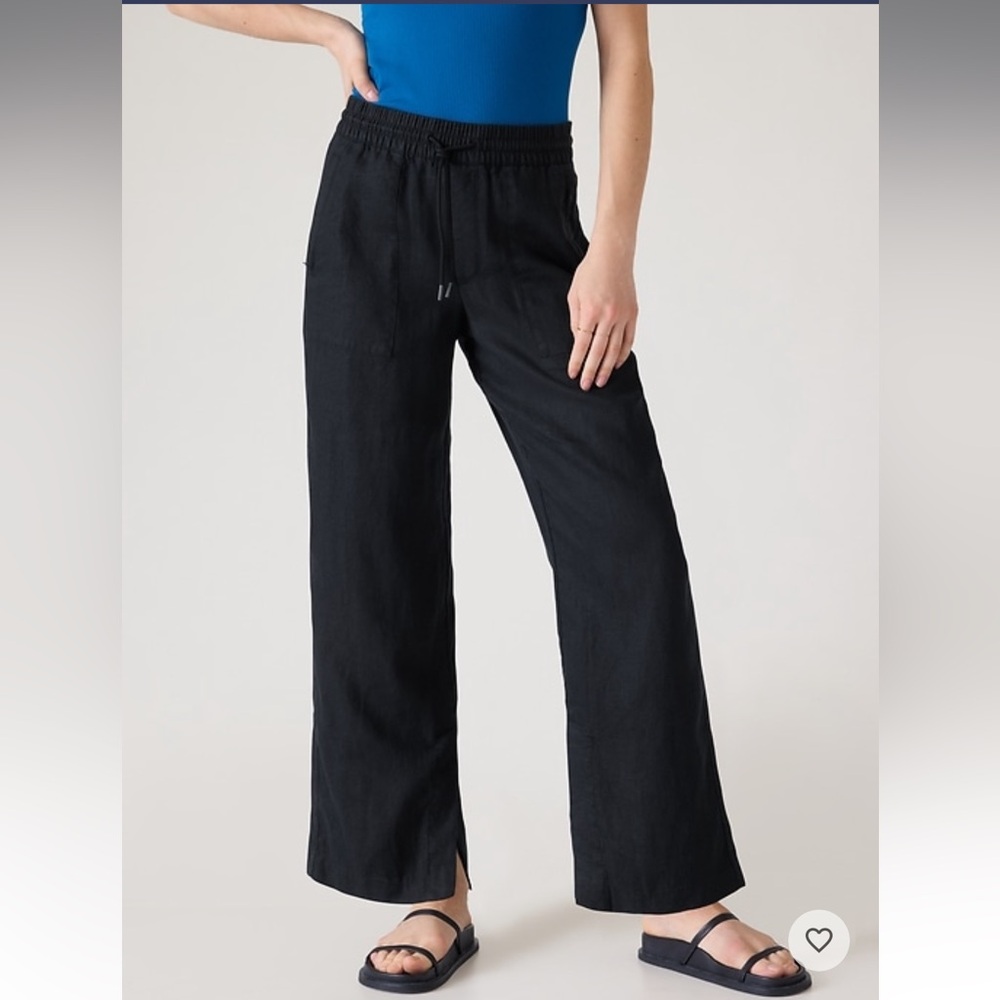 Athleta Retreat Linen Mid Rise Wide Leg Pant